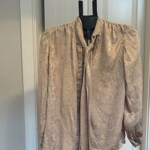 FRAME 100% Silk Beige Blouse Size S